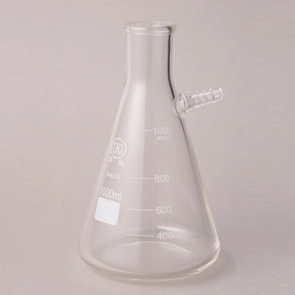 HUAOU Laboratory Glassware Clear Glass upper Tubulature Filtering Flask