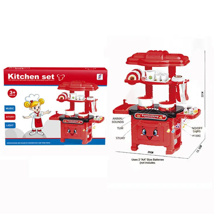 
Kids pretend play cooking game plastic kitchen toy play set 