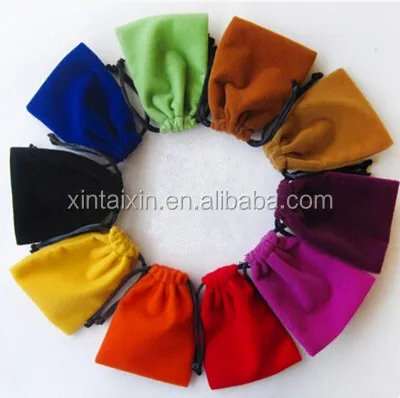 Wholesale Velvet String Bag Jewelry Packing  Drawstring Pouches Wedding Party Gift Bags Mix Colors