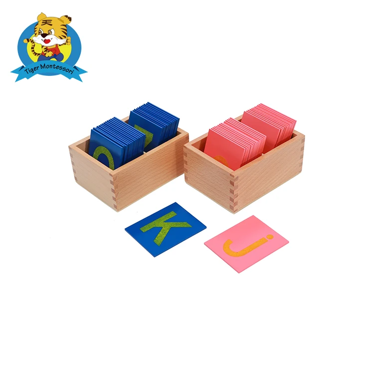 Wooden Montessori Educational Toy Lower and Capital Sand Letters for kids for learning
