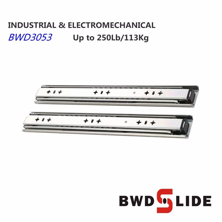 Heavy Duty 250 lbs Load Steel Full Extension Ball Bearing Drawer Slides with Lock Rails Runners Locking Side Mount