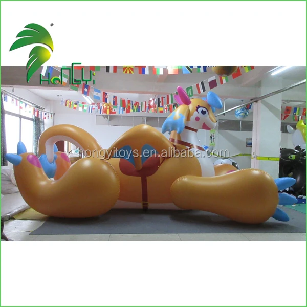 2016 Hongyi PVC 0.4MM Qualified Inflatable Dragon , Strong Vinyl Ride On Inflatable Animal Toy