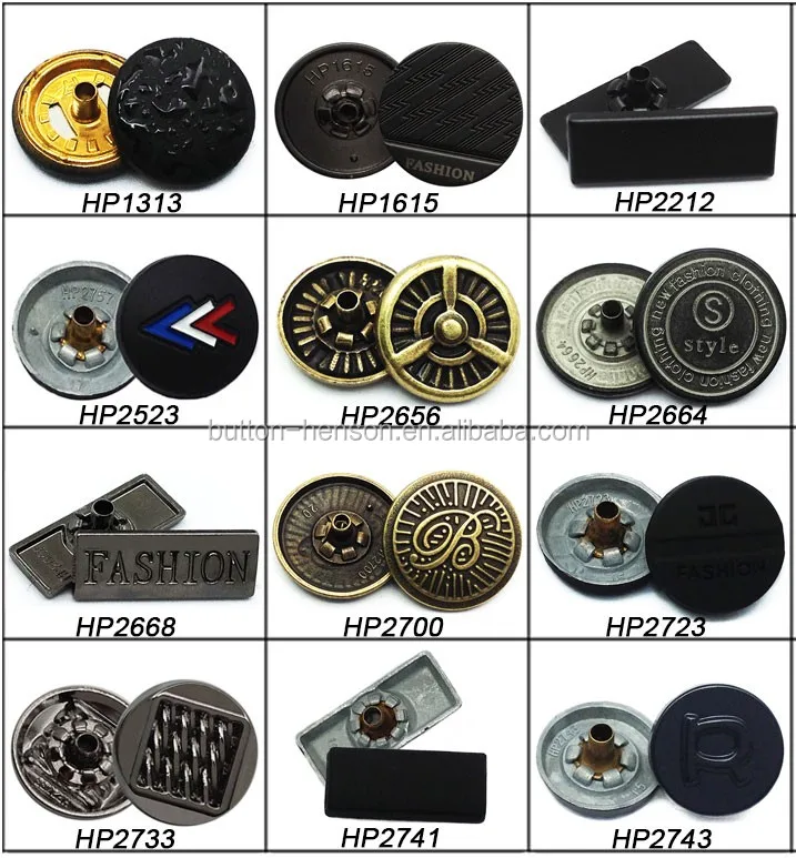 Wholesale custom factory supplier matted black nickel clothes press metal snap button