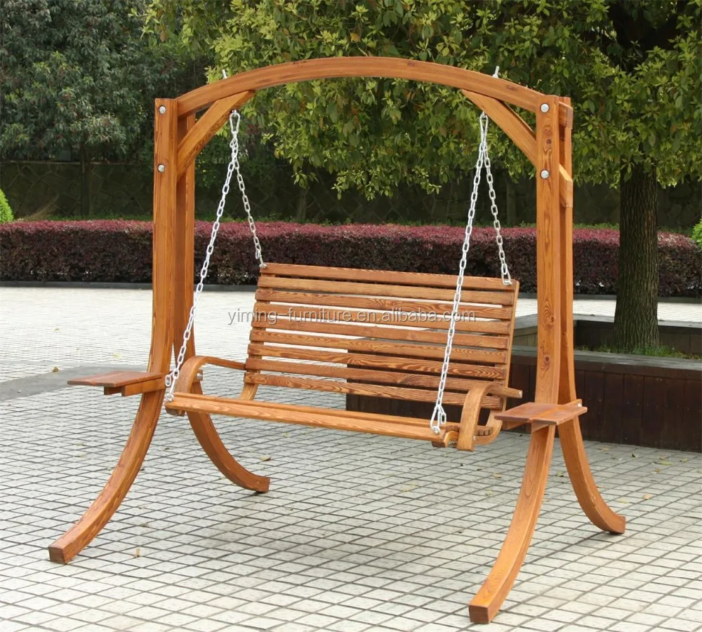 
2 Seat Outdoor Wooden Swing Chair Wood Swing Seat 