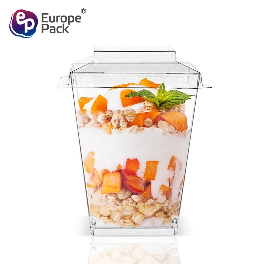 Europe-Pack 5OZ 150ml coffee shop supplies PS plastic mousse dessert cup with pet lid