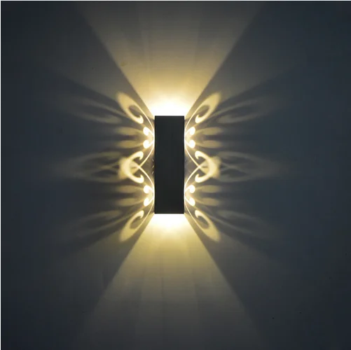 High quality aluminum lamp 6W wall light for indoor 2W butterfly