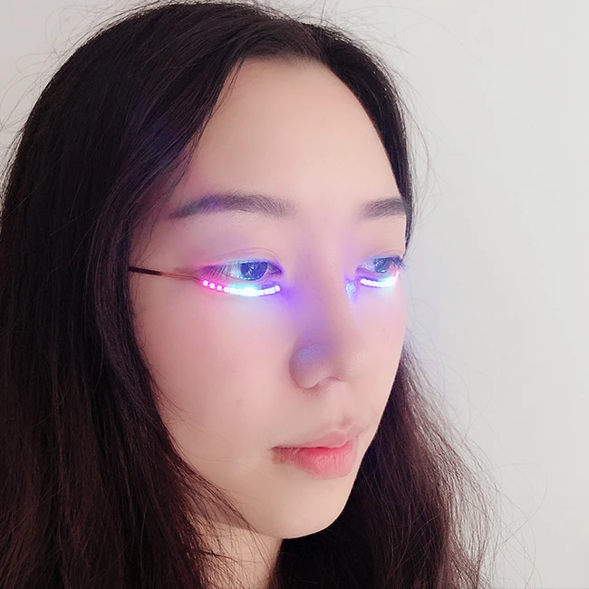 Unisex Music Controlled Sound Activated Led Eye Lashes Flashing Light Up Led Eyelashes For Party