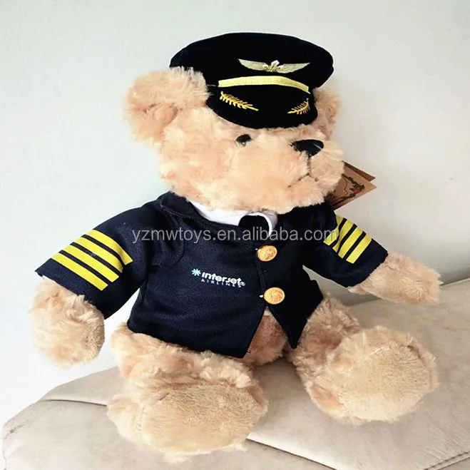 Hottest Sale Custom Real Uniform Pilot Teddy Bear