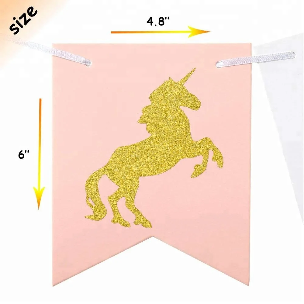 Unicorn Smash Cake Kit First Birthday One Banner Highchair Banner with Gold Glitter Unicorn One Cake Topper for Birthday