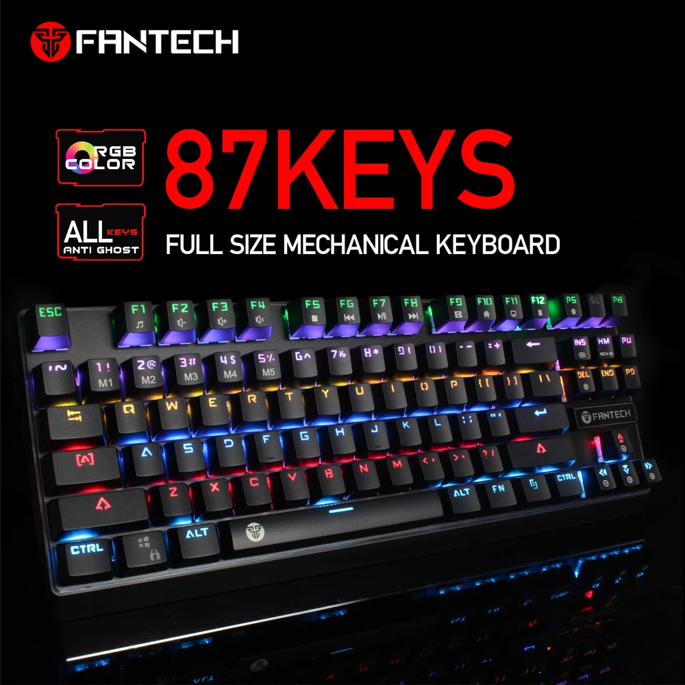 Fantech Professional Dota2 Tournament Peripherals RGB Color Adjustable Keyboard Mechanical 87Keys