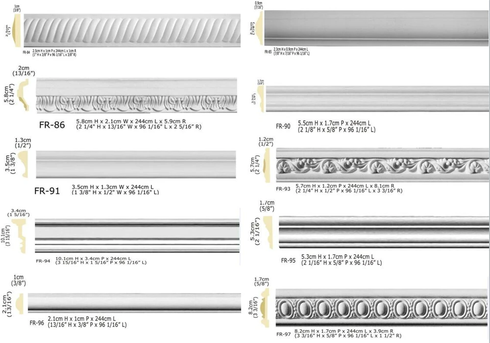 Polyurethane Ornaments High Density Beautiful PU Wall wood corner trim