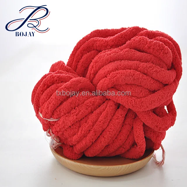 Chunky Vegan Yarn 2018 hot sale 100% Polyester Chenille yarn for Crochet hand knitting Baby Blankets Chunky Chenille yarn