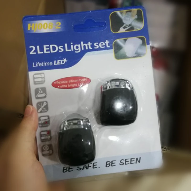 Factory Wholesale Waterproof Silicone Multi-colors Bicycle Led Bike Headlight And Taillight Mountain Bike Lights