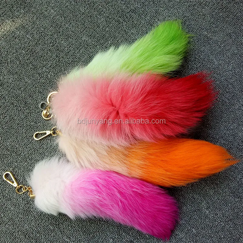 Cheap dyed faux fur fox tail/fake fur fox tail/real fur fox tails