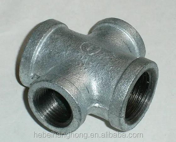gi Tee Pipe Fitting Galvanized Malleable Iron Metal Antique OEM Male Female Pipe Fittings for Wooden Coffee Table