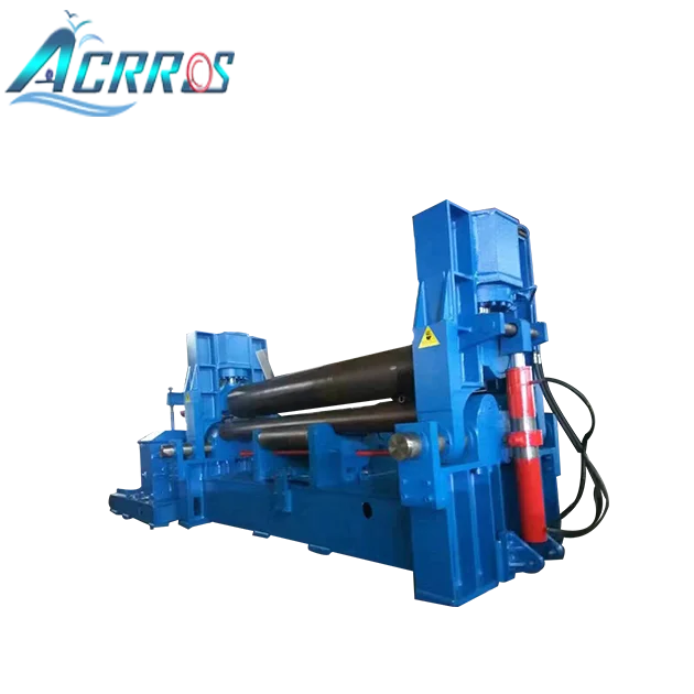 3 roller universal hydraulic cylinder driven 40mm thick three roller plate rolling machine