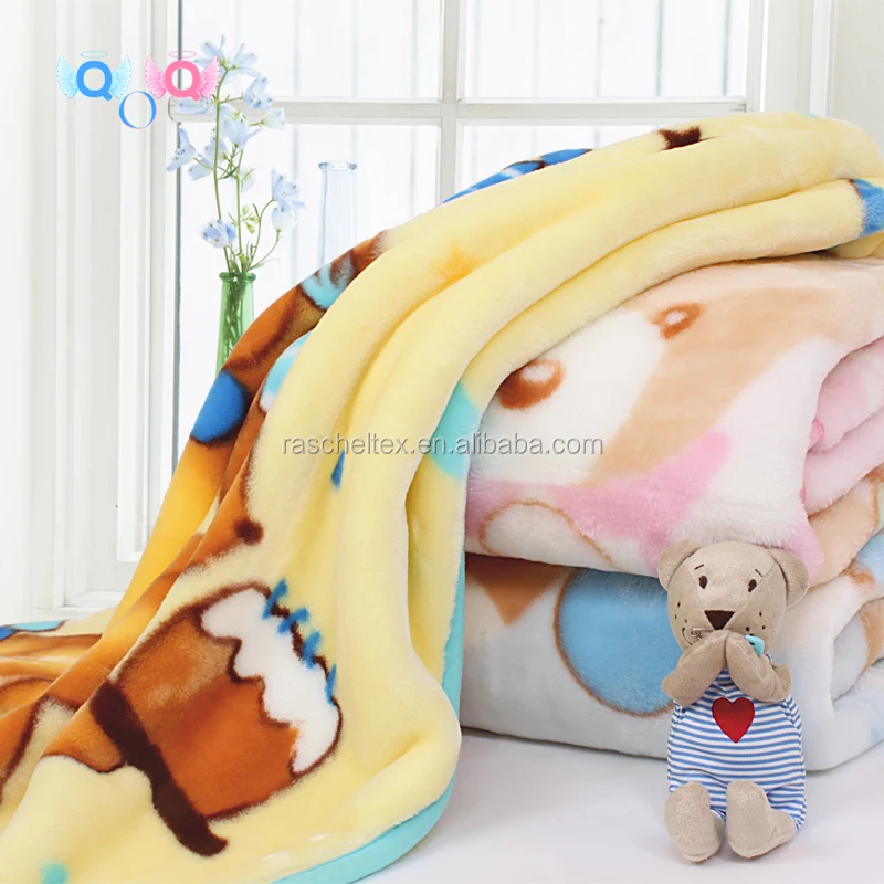 100% Polyester supersoft Raschel polyester Baby blanket