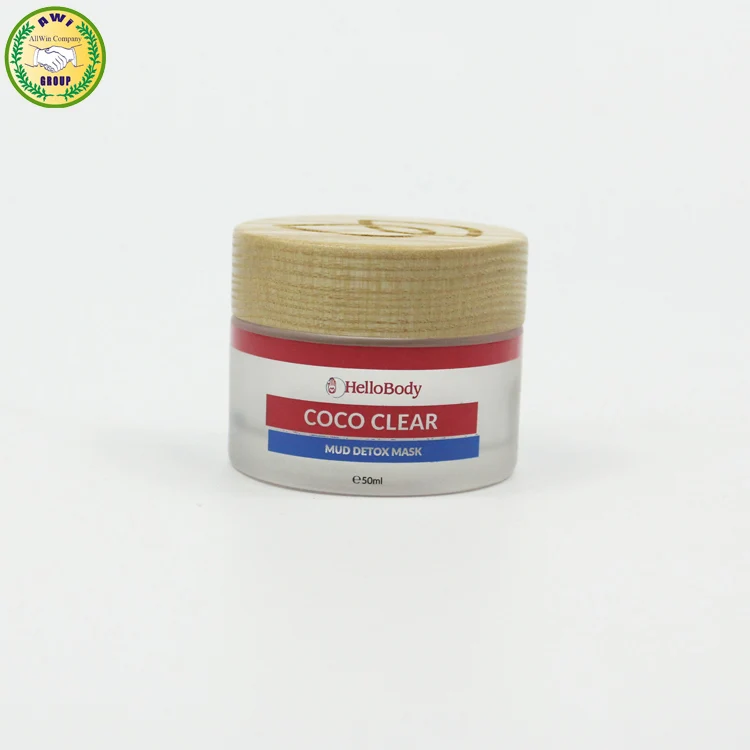 wholesale christmas cosmetic glass jar 50g bamboo lid glass jar cosmetic with engrave logo empty cream jar 50ml