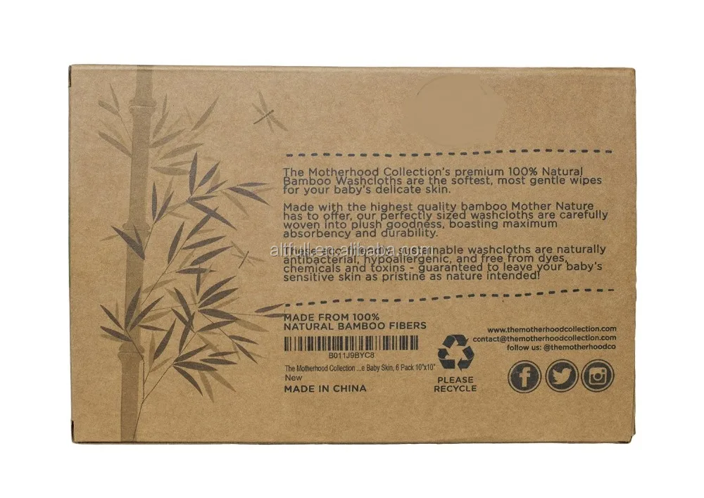 Wholesale China 100% organic Bamboo Fiber Baby Washcloths ultra soft and eco-friendly for infants boys and girls