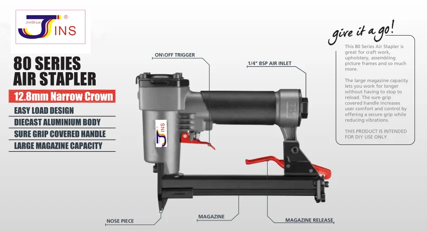 
Air Nail, BeA80, BOSTITCH 86, DUOFAST 301, FASCO80, HAUBOLD 800, HOLZHER K, NIKENA80, KIHLBERG 680, PREBENA A, SENCO AT 