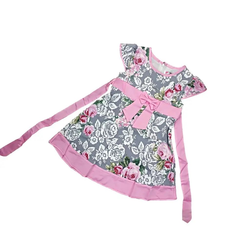 
Kids 2019 Summer New Product Wholesale Top Quality Children Clothes Girls Bowknot Cotton Dress Short Sleeve baby Dress 