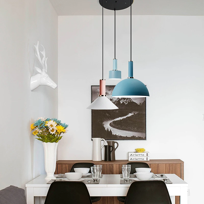 Nordic Macarons  modern  creative hanging lamp design DIY  E27 LED  for bedroom living room lobby restaurant bar pendant lights