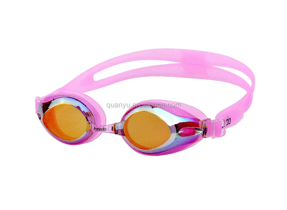 Chinese factory top selling swimming goggles prescription with rainbow coating lens