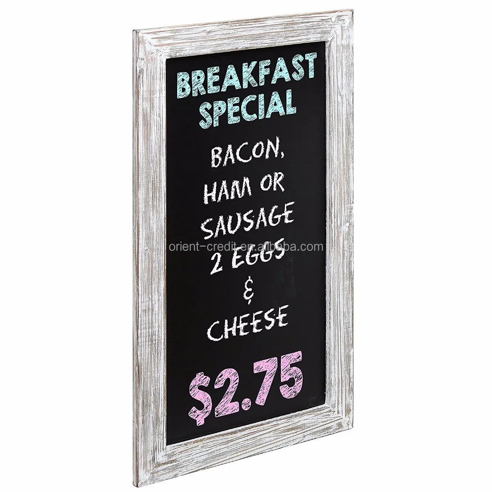 Distressed Whitewashed Wall Chalkboard Blackboard Great for Kitchen Decor, Weddings, Restaurant Menu