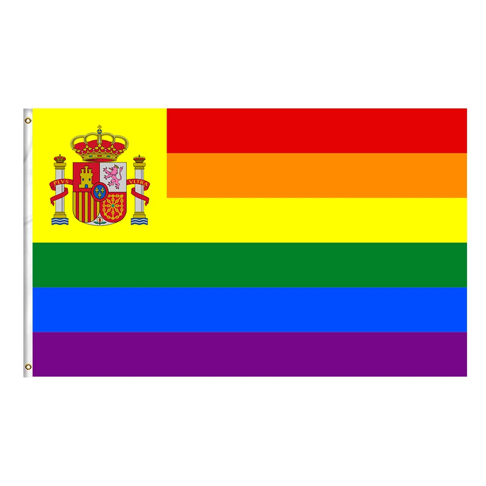 3x5 FT Rainbow Flag Bright Colors and Anti-Fading Materials Gay Pride Banner Flag Polyester Canvas and Brass Grommets