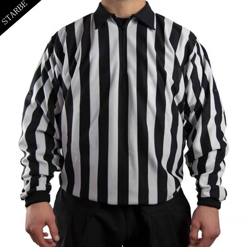 Wholesale sport dry fit polyester long sleeve hockey referee shirt