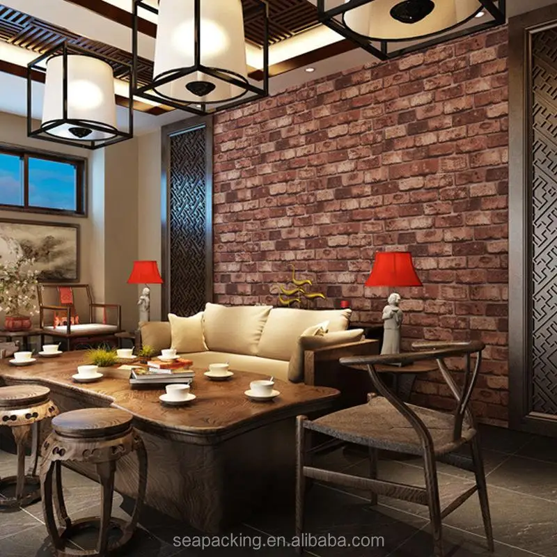 
Latest Modern Retro Brick Designs Interior Wall Stickers, Home Hotel Wall Decoration Self Adhesive PVC Vinyl 3D Design Wallpaper 