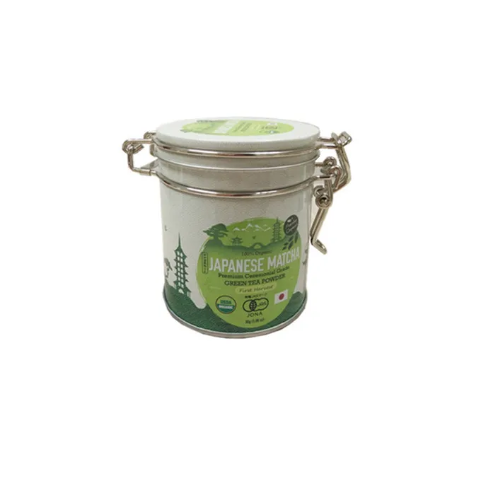 Custom Printing  Airtight Air Proof Round  Black Tea Matcha Packaging Metal Box Tin Container