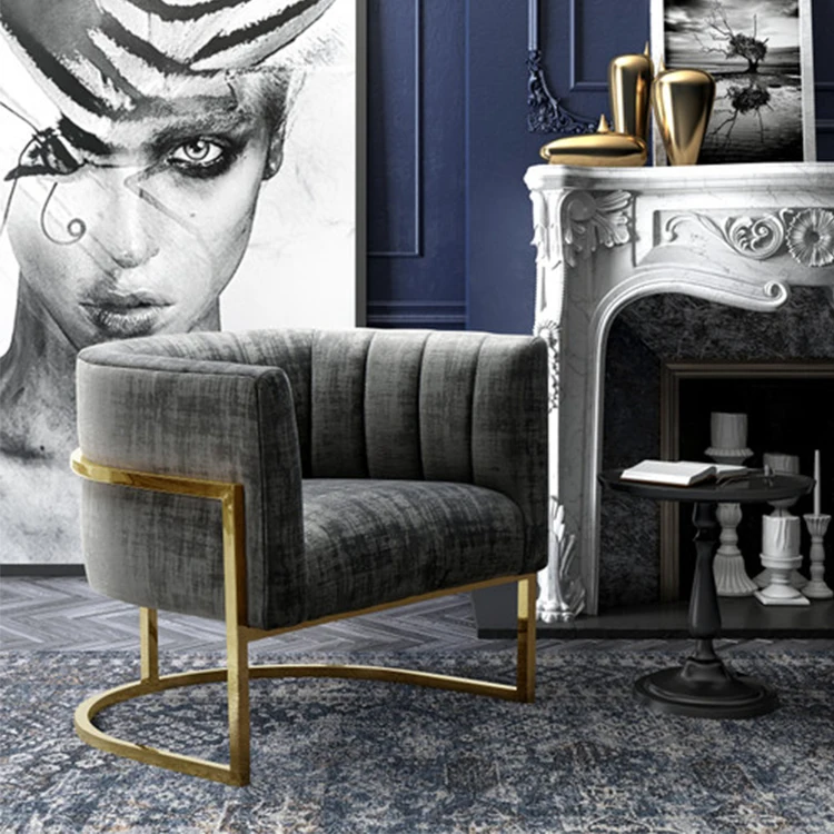 Modern upholstery furniture fabric fancy velvet living room black velvet accent chair