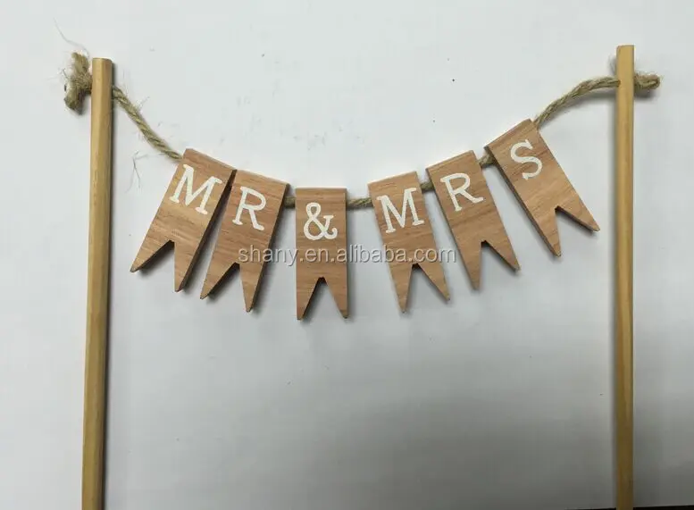 Wooden cake topper