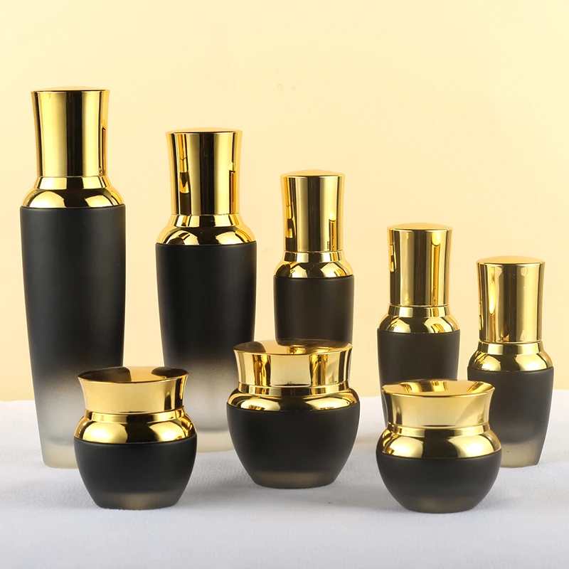 Hot 120ml cosmetic container and 30ml cosmetic package 100ml set glass pump bottle 50g lotion tank