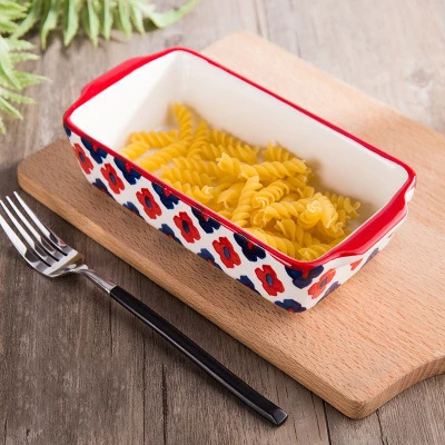 Wholesale Reusable Ovenware Stoneware Cheese Baking Dish with Double Handle