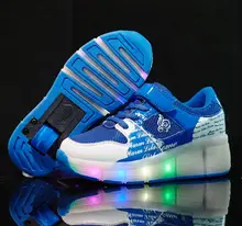 New 2016 Brands Child Heelys Fashion Girls Boys LED Light Heelys Roller Skate Shoes For Children Kids Sneakers With Wheels pink