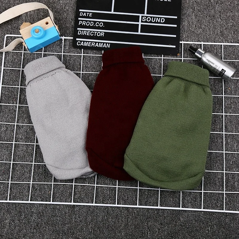 hree-color wool two-leg  hooded knit pet clothes acrylic knitting colorful dog coat