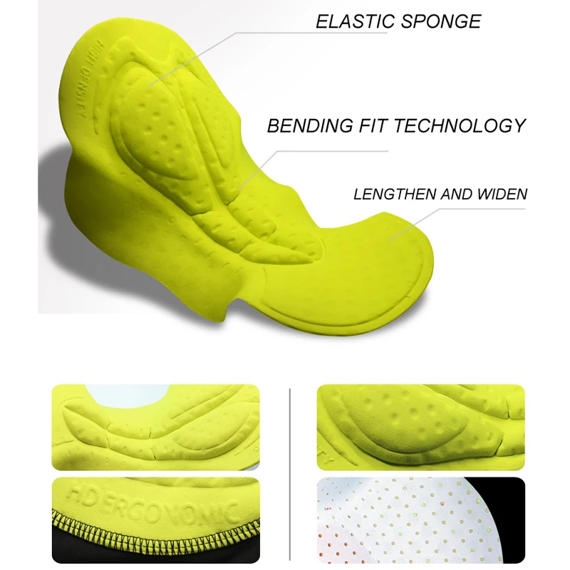 PHMAX Cycling Bib Shorts Pro Race Lightweight Bike Downhill Shorts MTB Bicycle Shorts Ropa Ciclismo 8cm Italy Grippers at Leg