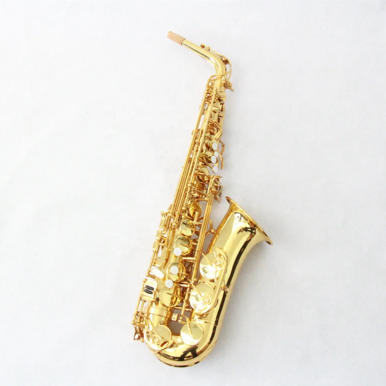
Wholesale E flat White Plate Brass Material Gold Lacquered Alto Saxophone 