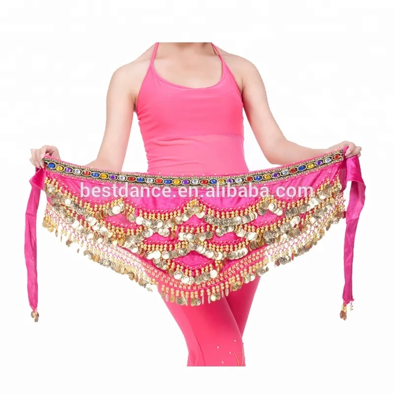 Bestdance танец живота три слоя золотой монеты пояс хип шарф монет и поясом из бисера юбка с запахом