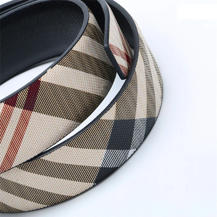 Fashion Women Pin Buckle Plaid Cow Leather Genuine Lather Belts