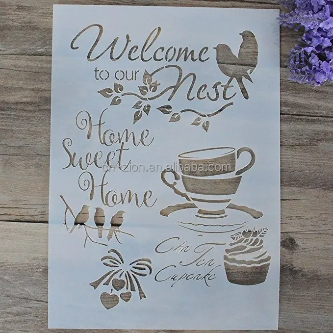 Customized Mylar 12inch size DIY Decorative Stencil Template for Painting on Walls Furniture Crafts