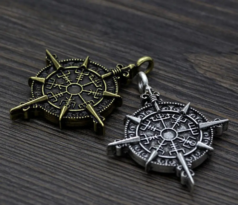 Wholesale Antique Silver Pendant Norse Viking Rune Necklace Men Gift