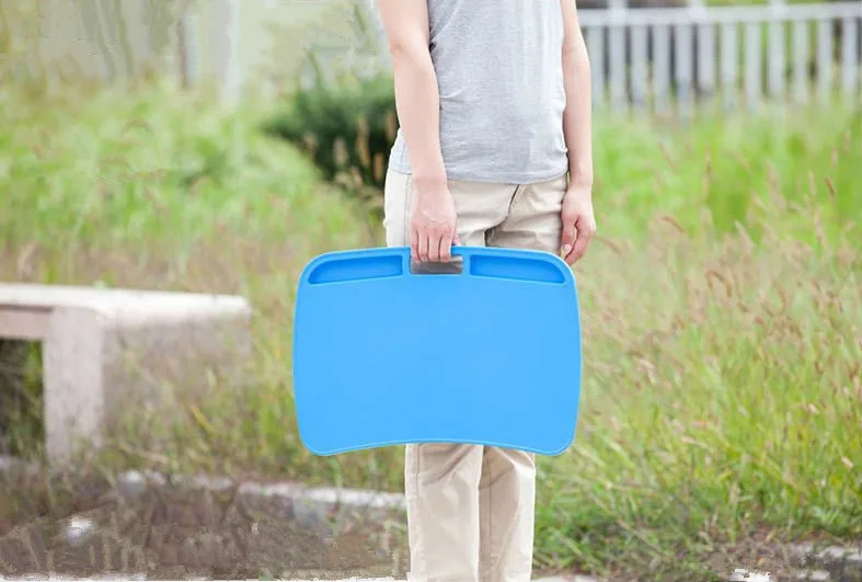 Cixi Dujia ergonomic design plastic laptop desk with cushion portable lap desk