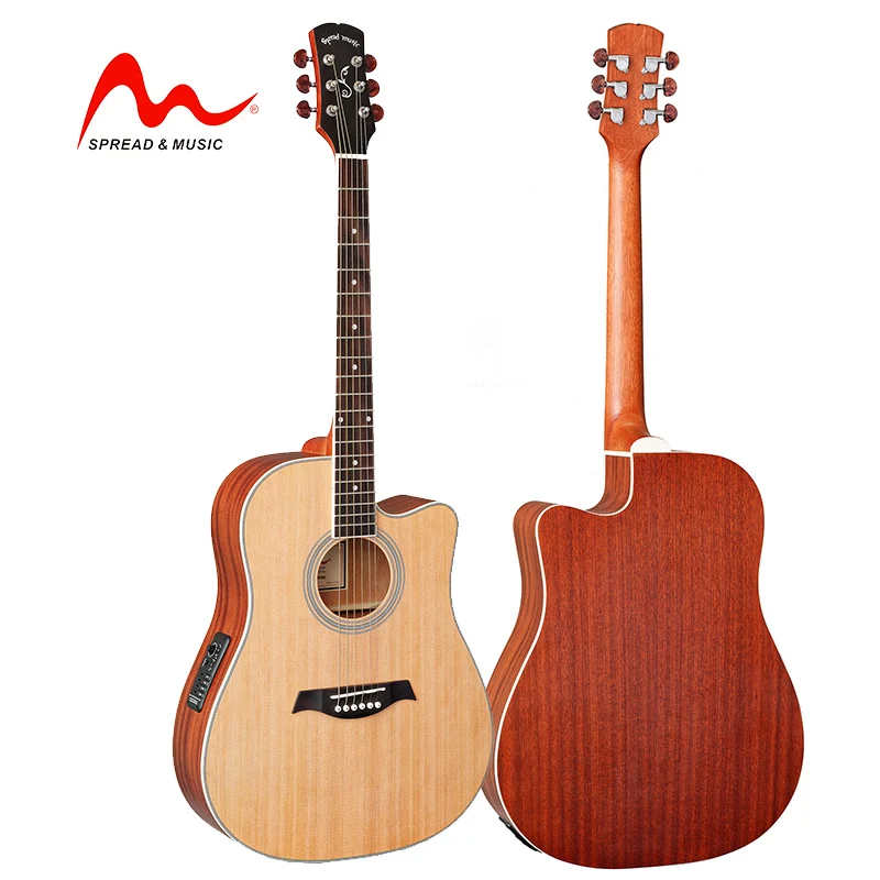 Professional 41' chinese acoustic guitar with EQ pickup preamp HW-124AC