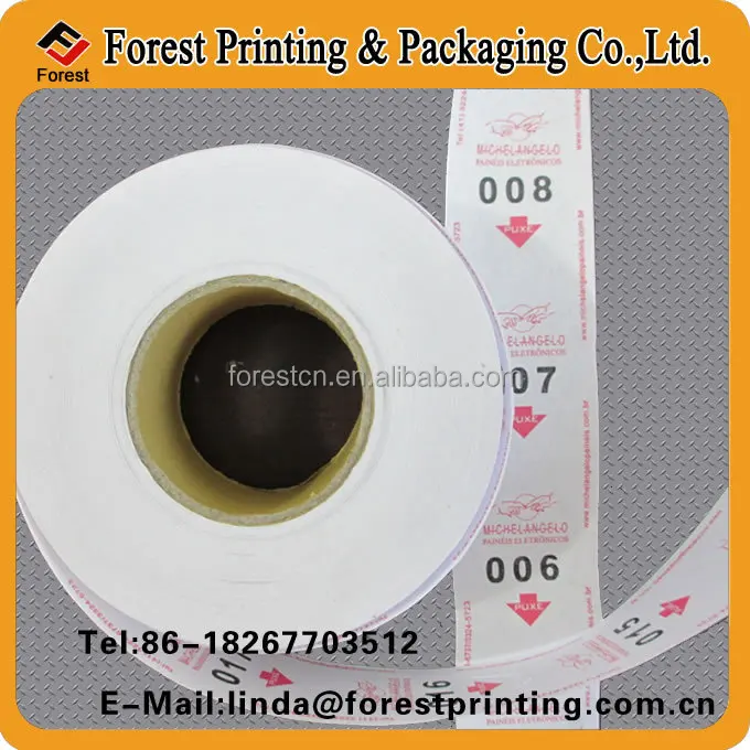 2000pcs/roll 001~999 repeat paper queue ticket roll