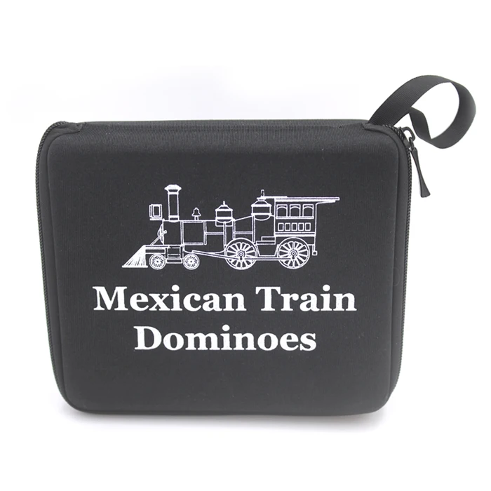EVA Hard Carrying Case for Regal Games Double 12 Mexican Train Number Dominoes To Go Travel tool case With Zip Up Case