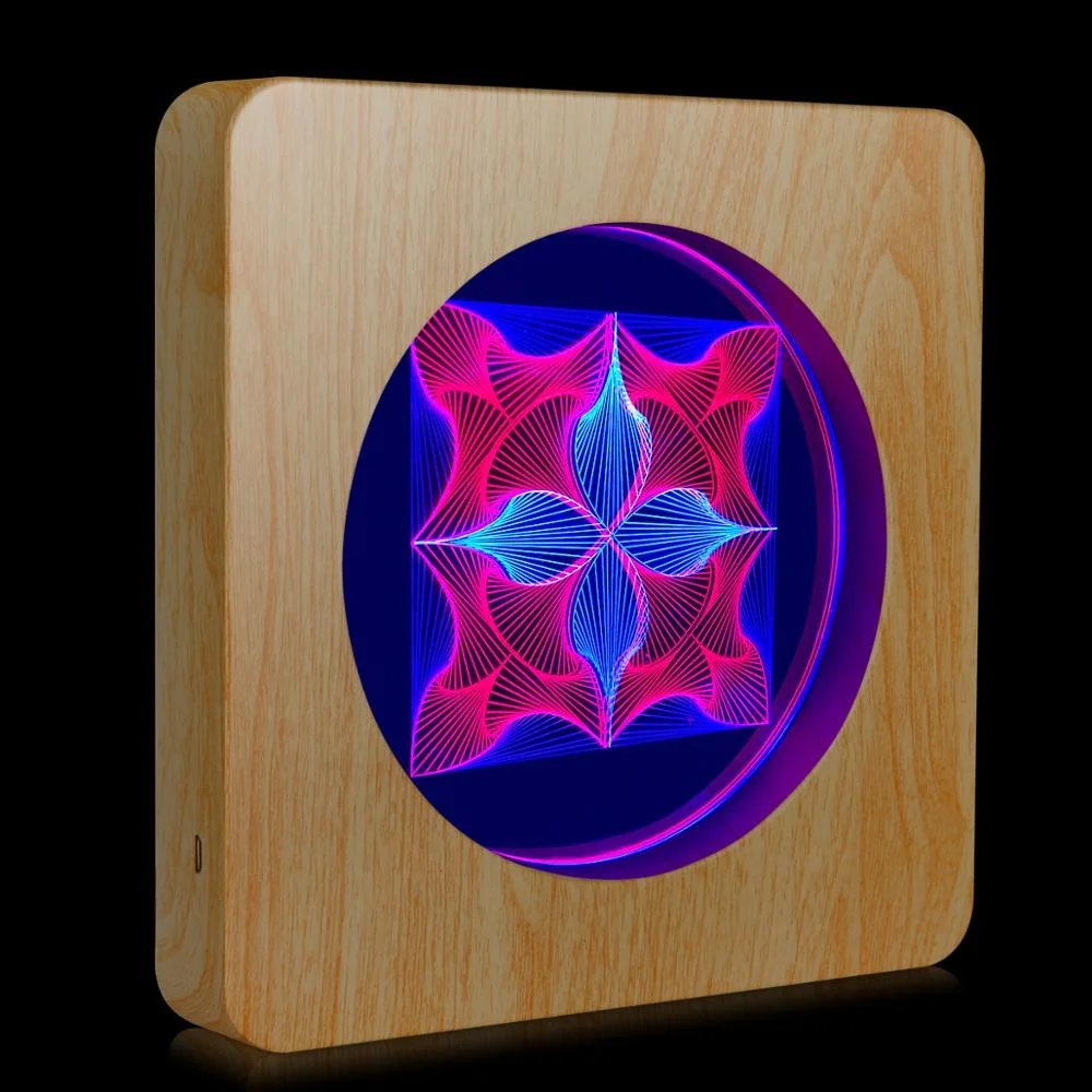 4 Colors Photo Frame 3D Illusion Night Lamp Touch Sensitive