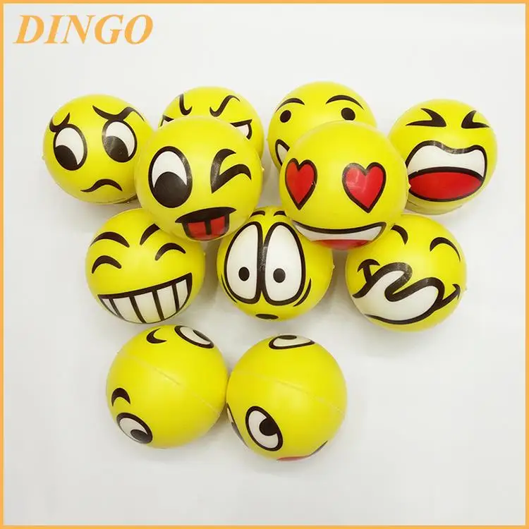 Yellow Smiley Face PU Stress Ball